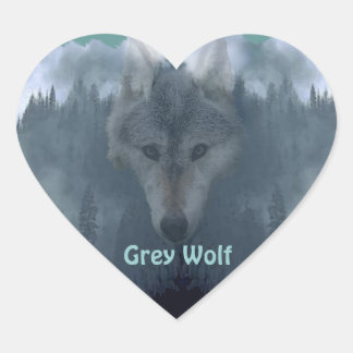 GRAY WOLF Wildlife Supporterアートワーク ハートシール