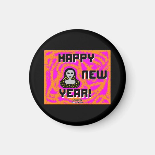 Grays新年の願いラウンドマグネット マグネット (正面)