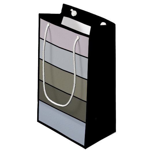 Grays Greens And Black Stripes On Watercolor Paper スモールペーパーバッグ (正面アングル)