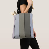 Grays Greens And Black Stripes On Watercolor Paper トートバッグ (クローズアップ)