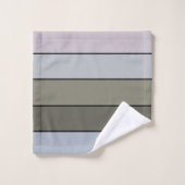 Grays Greens And Black Stripes On Watercolor Paper バスタオルセット (ウォッシュタオル)