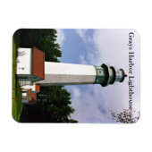 Grays Harbor Light house、ワシントン・マグネット マグネット (横)
