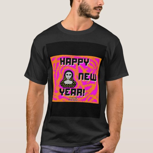 Grays New Yearメンズブラックの基本Tシャツを願う Tシャツ (正面)