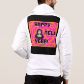 Grays New Year Wishes Men's Full-Zipフード付きスウェットシャツ パーカ (裏面)