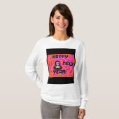 Grays New Year Wishes Wishes女性の長袖シャツ Tシャツ (正面フル)