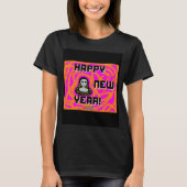 Grays New Year Wishes Wishes Women's Black Basic T Tシャツ (正面)