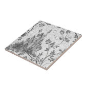Grayscale Fairytale Castle with Ornate Vine Border タイル (側面)