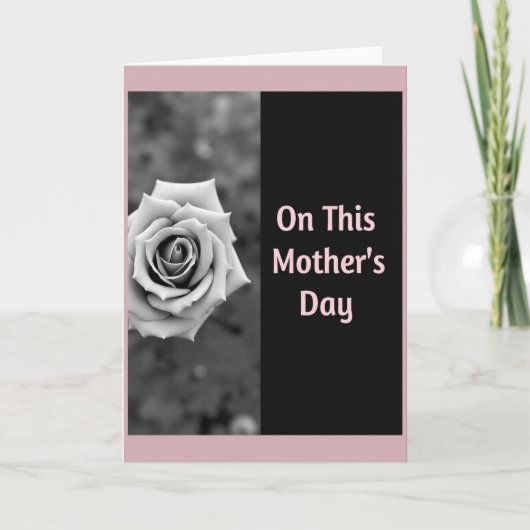Grayscale Floral Mothers Day Card カード (正面)