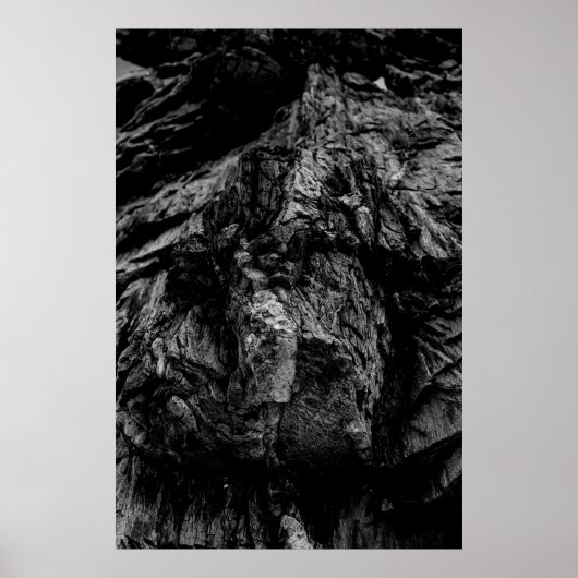 Grayscale photo of rock ポスター (正面)