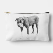 Grayscale Pit Bull Zipper Pouch アクセサリーポーチ (正面)
