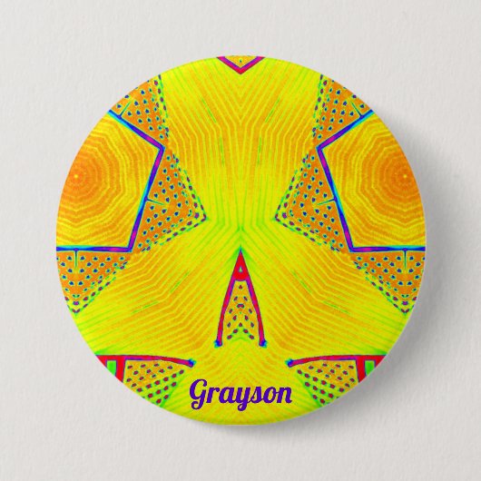 GRAYSON ~シェード黄、赤、オレンジ、青、緑 缶バッジ (正面)