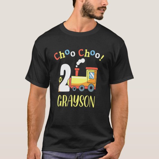 Grayson Choo Choo Two Train 2nd Birthday Turning 2 Tシャツ (正面)