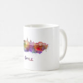 Graz skyline in watercolor コーヒーマグカップ (正面右)