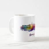 Graz skyline in watercolor コーヒーマグカップ (正面左)