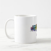 Graz skyline in watercolor コーヒーマグカップ (左)
