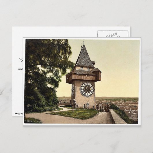 Graz, the clock, Styria, Austro – ハンガリークラシックPh ポストカード (正面/裏面)