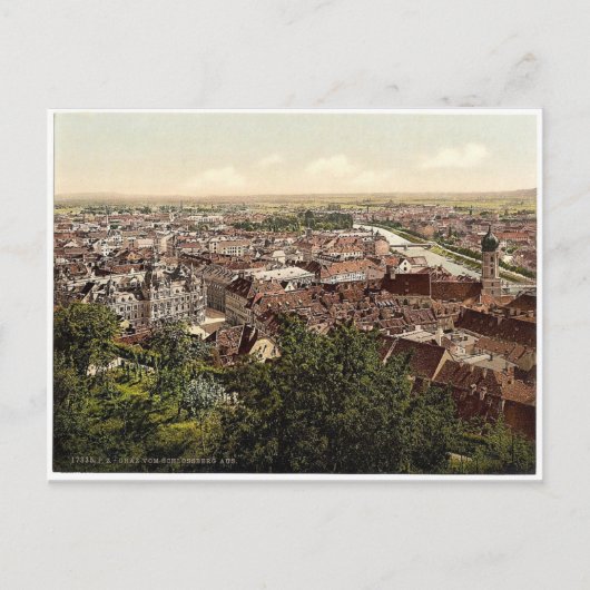 Graz, view from the Schlossberg, Styria, Austro-Hu ポストカード (正面)