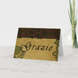 Grazieのブドウつる植物-サンキューカード サンキューカード