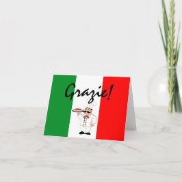 Grazieはイタリアンなシェフを感謝していしています サンキューカード