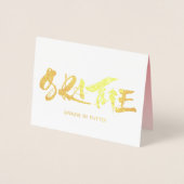 Grazieスクリプイタリアント感謝していユ金ゴールド 箔カード (正面)