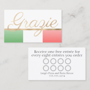 Grazie イタリアンレストラン ロイヤルティカード 名刺