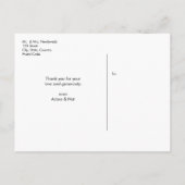 Grazie、モダンScript ・写真、名前、日付 案内ポストカード (裏面)