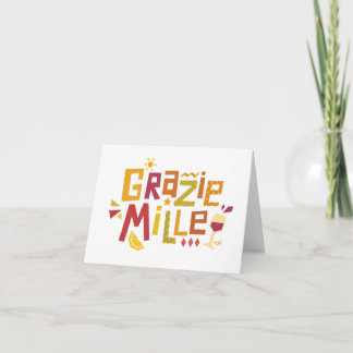 'Grazie mille' a thousand thanks greetings card サンキューカード