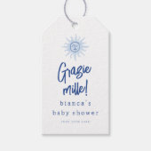 Grazie Mille! Italian Boy Baby Shower Thank You ギフトタグ (正面)