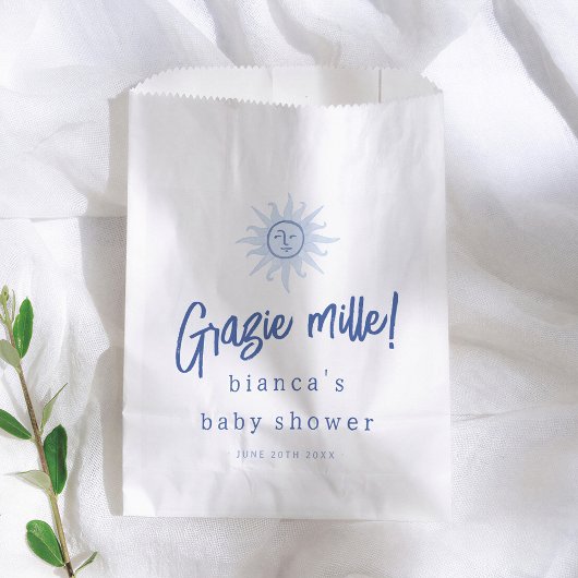 Grazie Mille! Mediterranean Blue Boy Baby Shower フェイバーバッグ