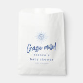 Grazie Mille! Mediterranean Blue Boy Baby Shower フェイバーバッグ (正面)