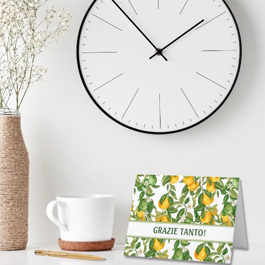 Grazie Tantoカスタマイズ可能なレモンのパターン サンキューカード