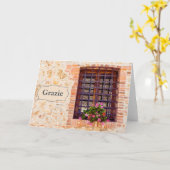 Grazie Thank you イタリアン Italy Flower Brick Window カード (黄色い花)