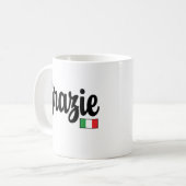 Grazie (Thank You) Italian Flag Mug コーヒーマグカップ (正面左)