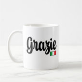 Grazie (Thank You) Italian Flag Mug コーヒーマグカップ (左)