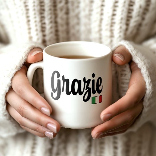 Grazie (Thank You) Italian Flag Mug コーヒーマグカップ