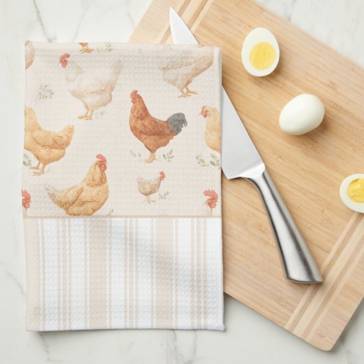 Grazing Chickens Country Kitchen Towels キッチンタオル (四つ折り)