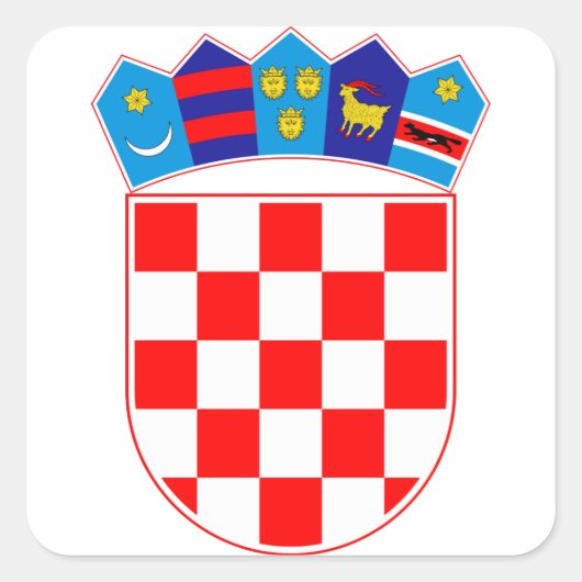Grb Hrvatskeのクロアチアの紋章付き外衣 スクエアシール (正面)