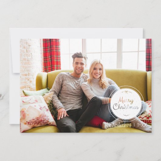 Gre & Whiteクリスマスオーナメントホリデーフォトカード シーズンカード (正面)