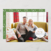 Gre & Whiteクリスマスオーナメントホリデーフォトカード シーズンカード (正面/裏面)