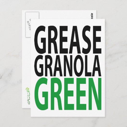 grease, granola, GREEN! ポストカード (正面/裏面)