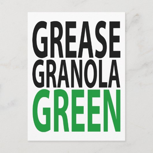 grease, granola, GREEN! ポストカード (正面)