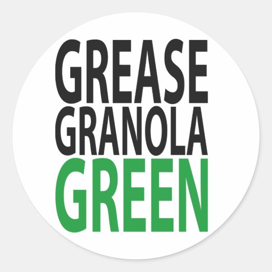 grease, granola, GREEN! ラウンドシール (正面)
