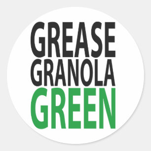 grease, granola, GREEN! ラウンドシール