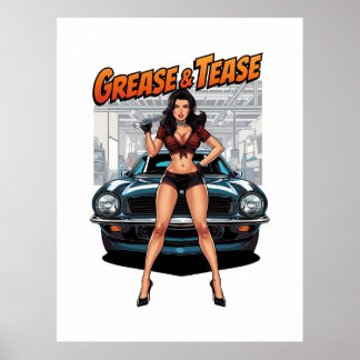Grease & Tease – Hot Rod Pin-Up Girl ポスター