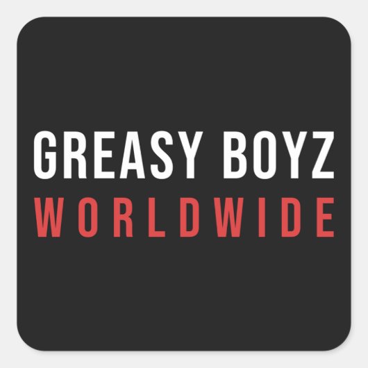 Greasy Boyz Worldwide バーロゴ スクエアシール (正面)