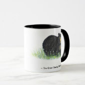 ~Greatの煙のMountain~のツキノワグマの黒の縁のマグ マグカップ (正面右)