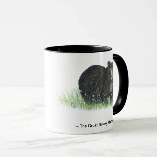 ~Greatの煙のMountain~のツキノワグマの黒の縁のマグ マグカップ (正面右)