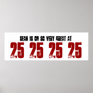 Great 25th Birthday Party Banner Custom Name ポスター
