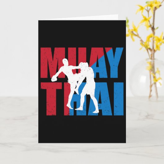 Great 2 Muay Thai Fighter Design Kickboxer Mma Tra カード (黄色い花)