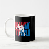 Great 2 Muay Thai Fighter Design Kickboxer Mma Tra コーヒーマグカップ (左)